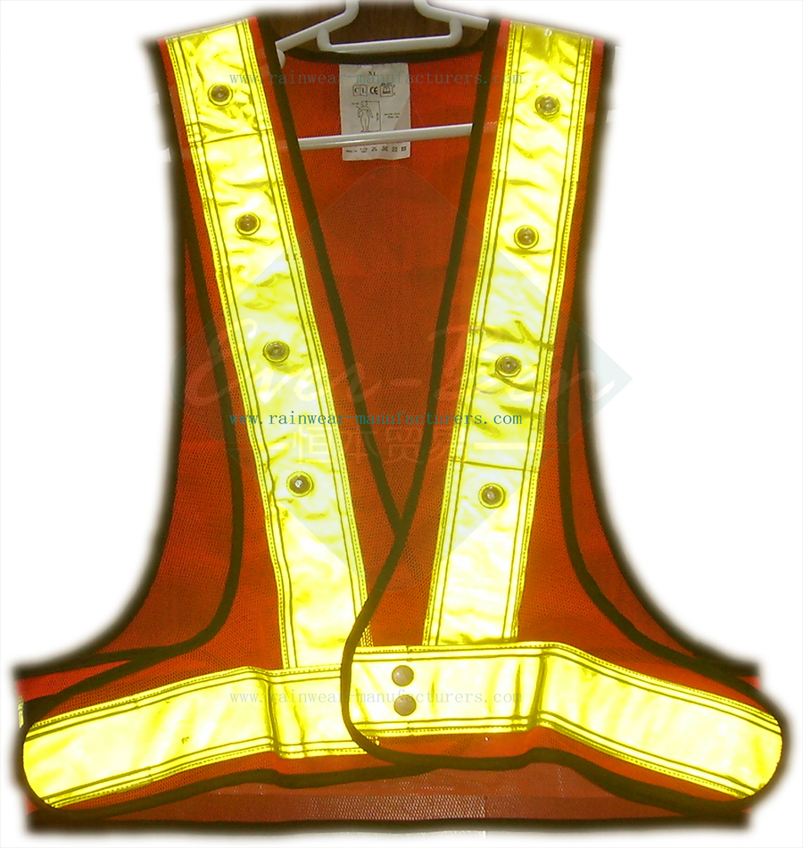 wholesale lighted running vest reflective bike vest manufacturer